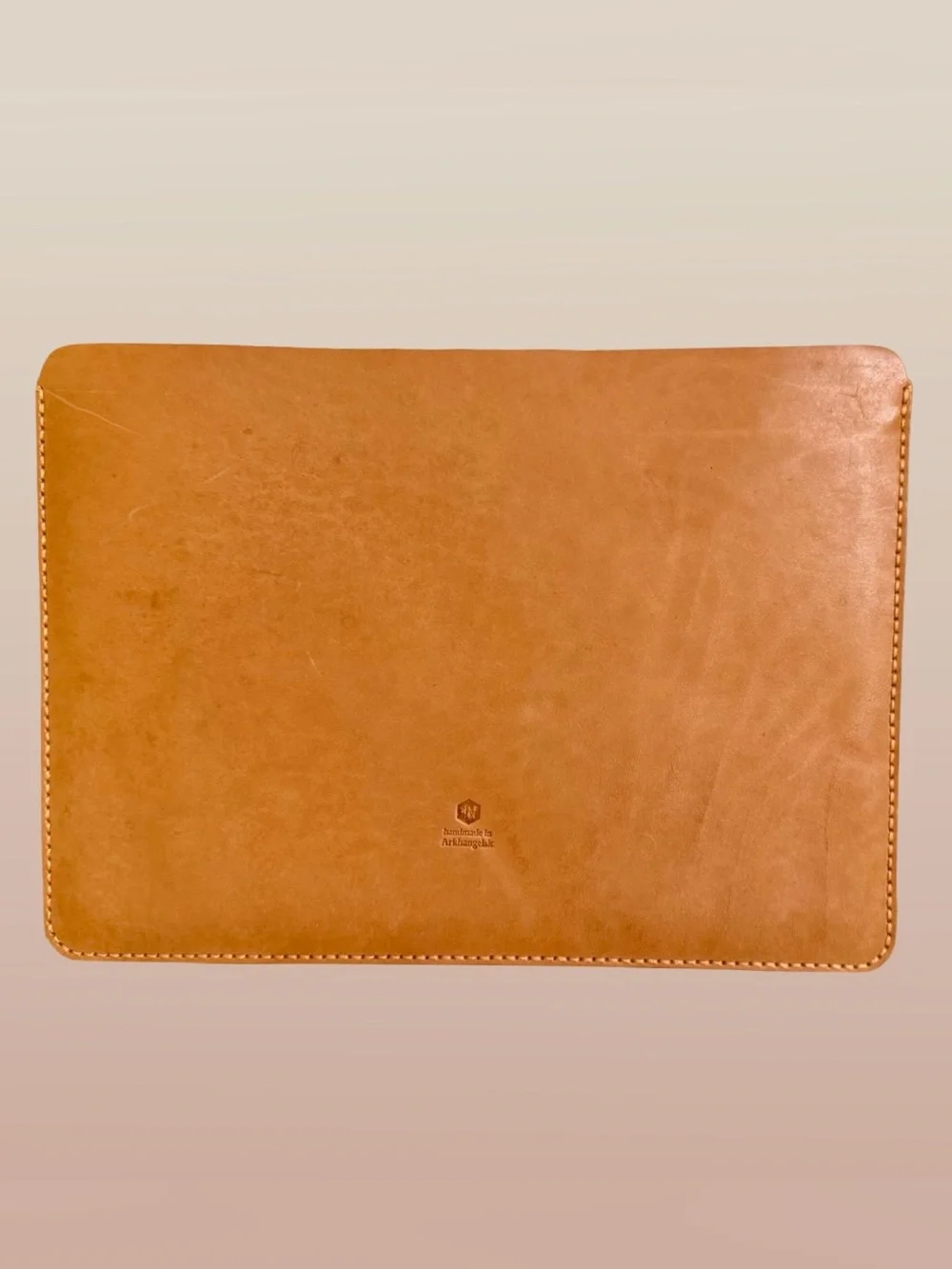 Brown Leather iPad Pro 13” or Smaller Sleeve Case with Pencil Holder Stitched